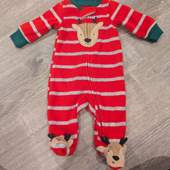 Reindeer 2 way zipper newborn onesie - Picture 2 of 7